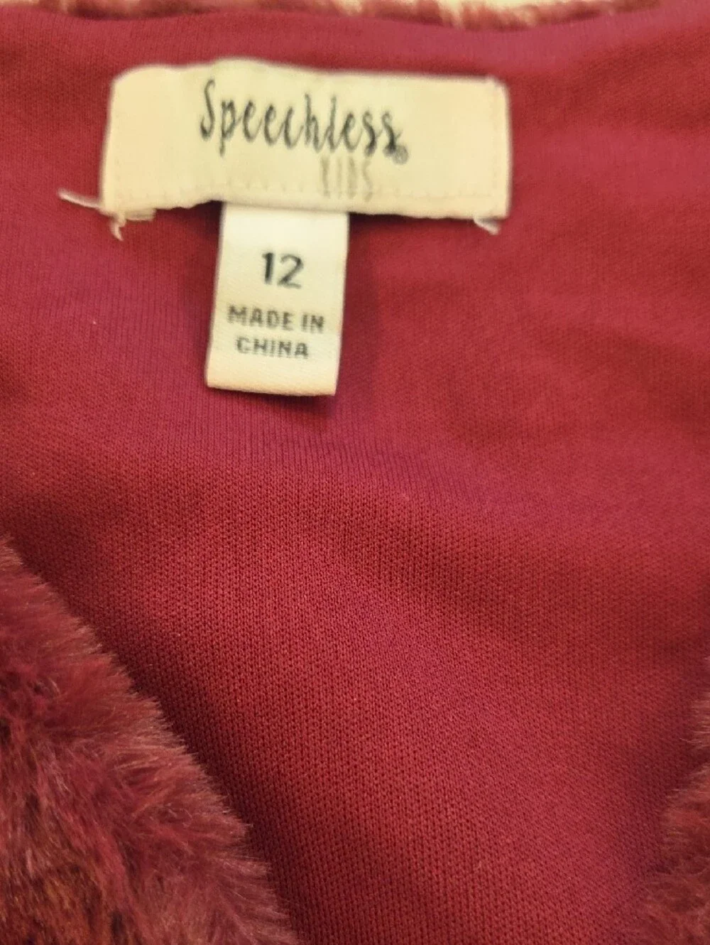 The Children's Place Black Faux Fur Capelet & Burgundy Faux Fur Bolero Set